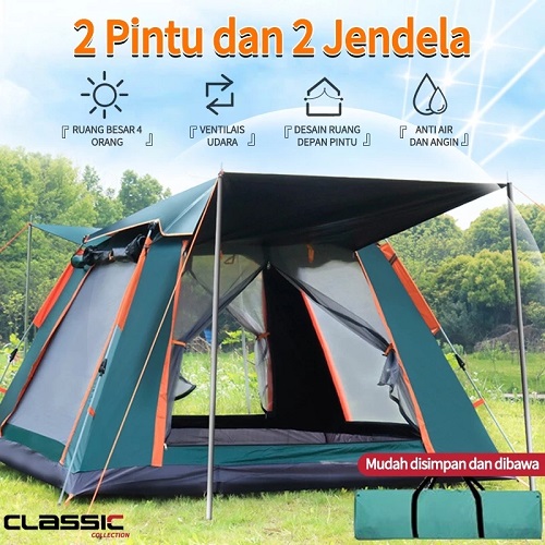 Tenda Camping 4-6 Orang Portable Waterproof Camping Tent