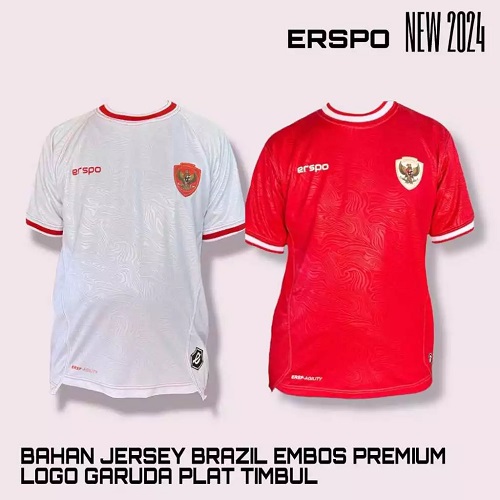 JERSEY TIMNAS INDONESIA HOME AWAY 2024 TERBARU ERSPO LOGO GARUDA PLAT KARET SINTETIS TIMBUL